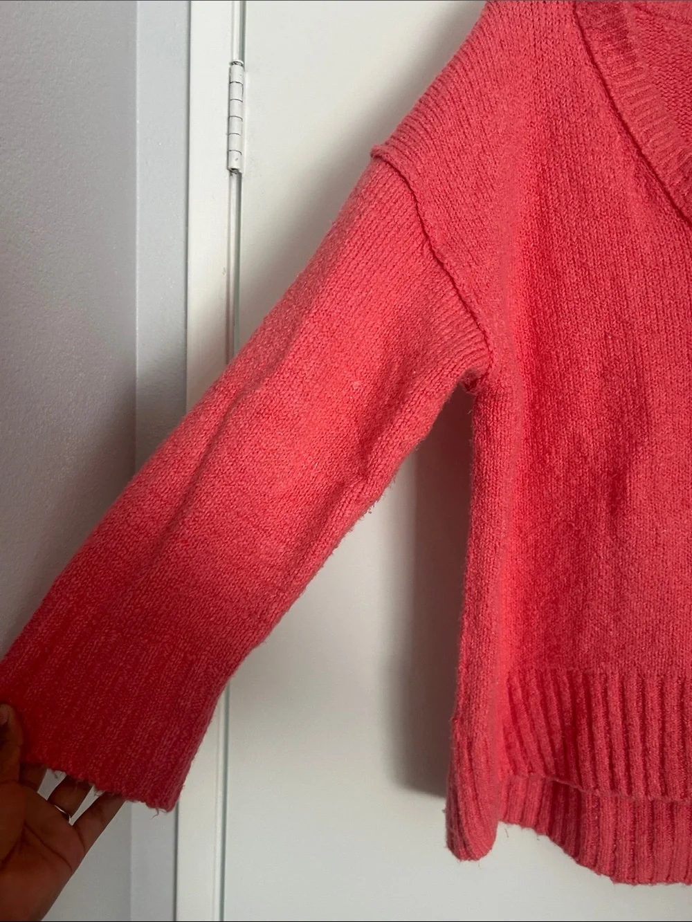 Free people V-Neck Relaxed Fit Women's Sweater in Coral Pink